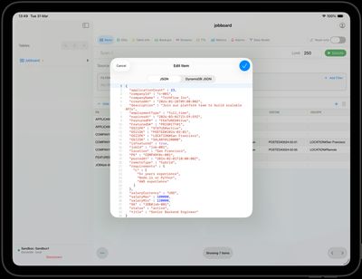 Nubo item editor on iPad